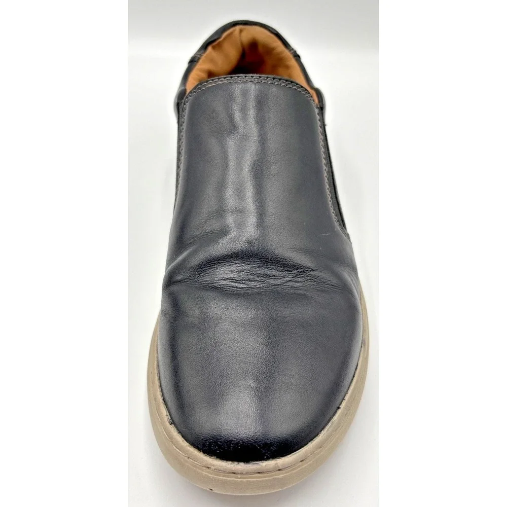 Clarks Women's Black Leather Slip-On Shoes Comfort Casual Sneakers Elastic Gore